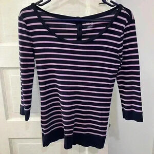 Gap purple and pink stripped shirt womens size small